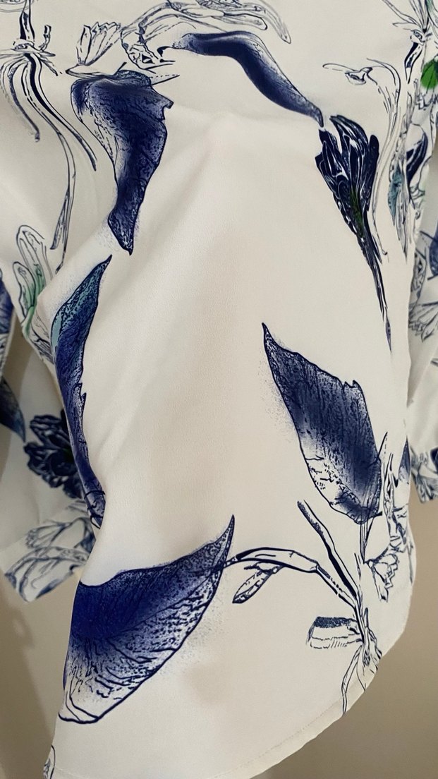 Desenli Uzun Kollu Kadın Gömlek - Görsel 4