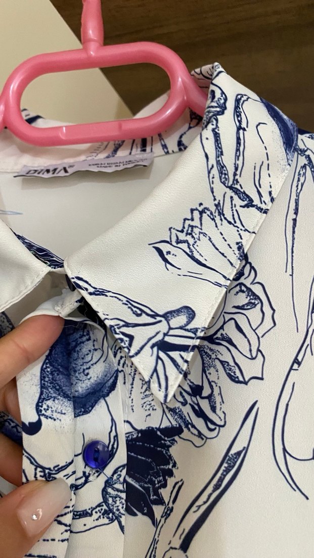 Desenli Uzun Kollu Kadın Gömlek - Görsel 3