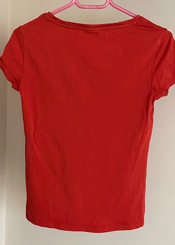 Kısa Kollu V Yaka Kırmızı Polo Tişört - Görsel 2