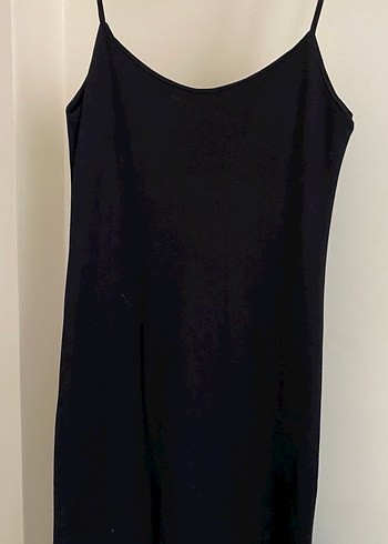 Siyah V Yakalı Uzun midi Elbise - Görsel 2