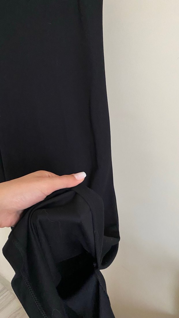 Siyah V Yakalı Uzun midi Elbise - Görsel 3