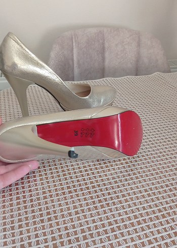 39 Beden altın Renk Altın Renkli Stiletto Topuklu Kadın Abiye Ayakkabı