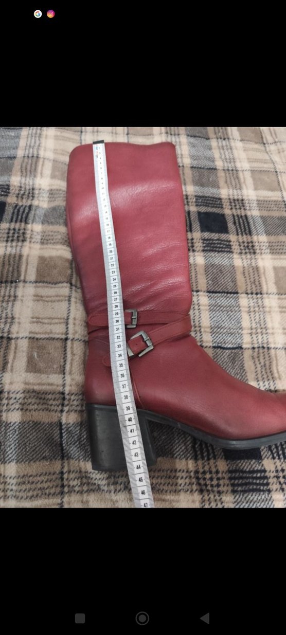 Bordo Gerçek Deri Kadın Çizme - Görsel 5