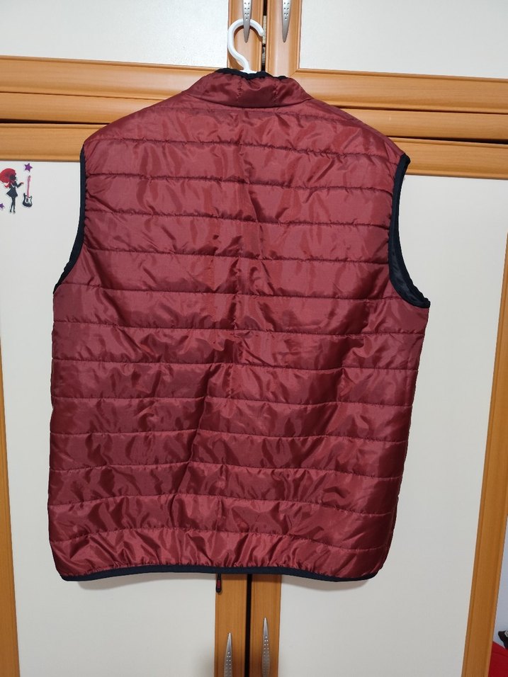 Bordo Fermuarlı unisex Yelek - Görsel 5