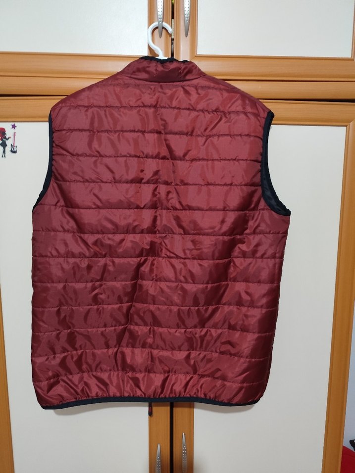 Bordo Fermuarlı unisex Yelek - Görsel 4