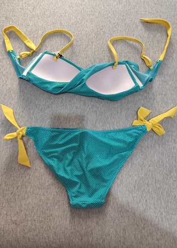 İnce Askılı Turkuaz Bikini Takımı - Görsel 5