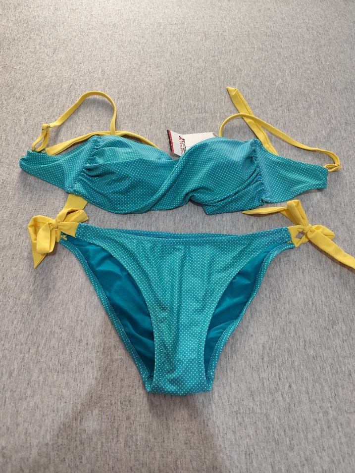 İnce Askılı Turkuaz Bikini Takımı - Görsel 3