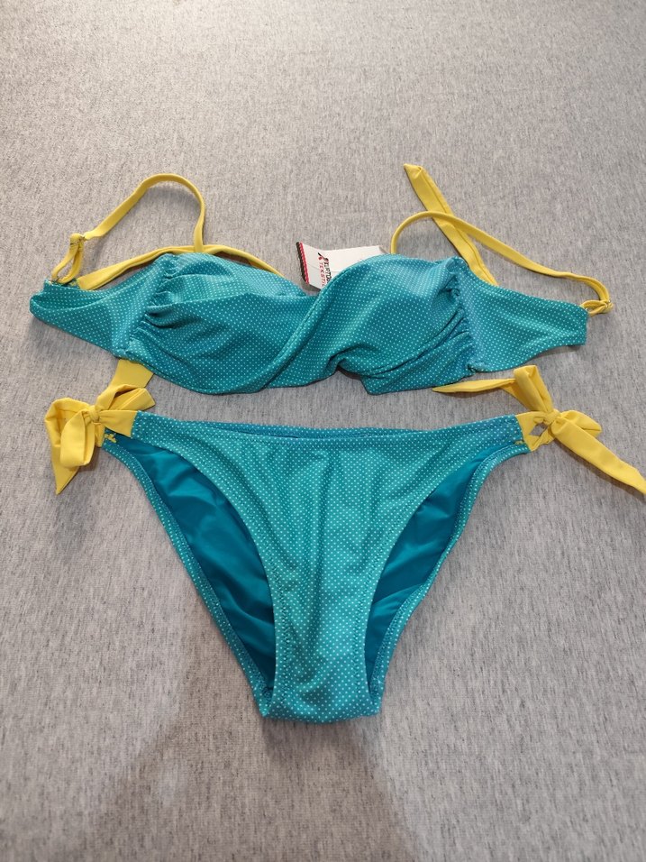 İnce Askılı Turkuaz Bikini Takımı - Görsel 2