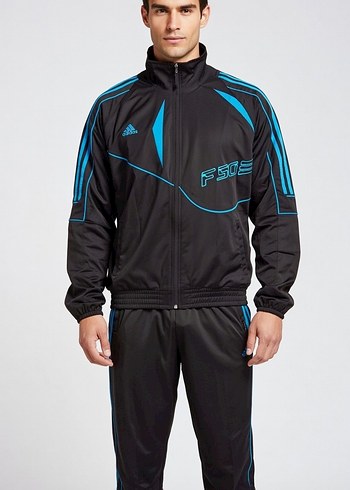 Siyah Mavi Fermuarlı erkek Eşofman Takımı - Görsel 2