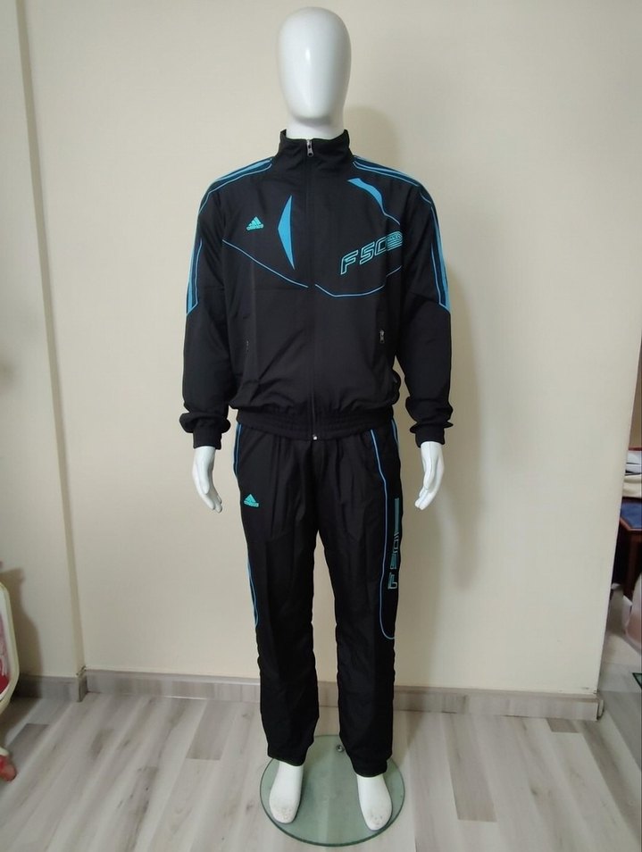 Siyah Mavi Fermuarlı erkek Eşofman Takımı - Görsel 3