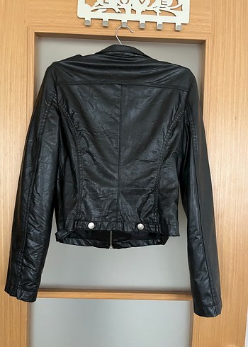 Kadın Siyah Biker Deri Ceket - Görsel 2