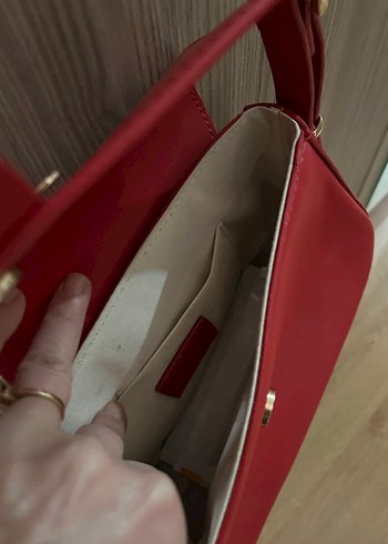 Kırmızı Deri Kadın Çanta - Görsel 2