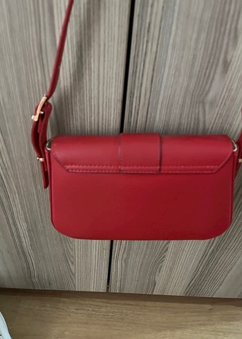 Kırmızı Deri Kadın Çanta - Görsel 4