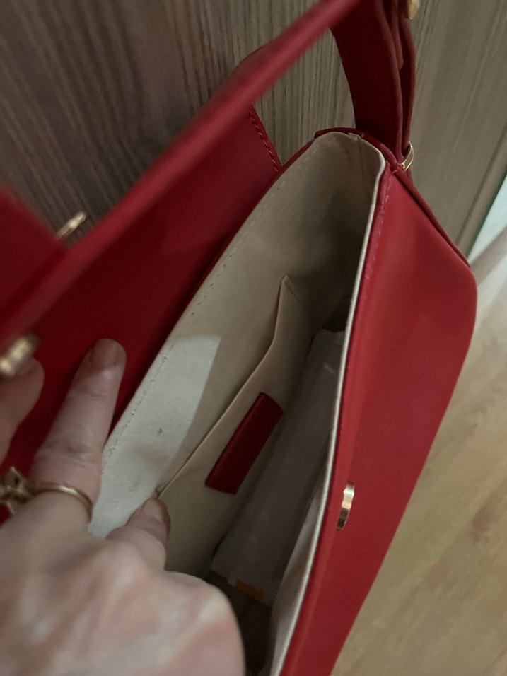 Kırmızı Deri Kadın Çanta - Görsel 2