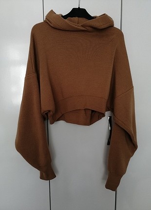 Kapşonlu oversize kazak
