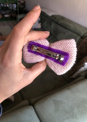 Bohem Çiçekli Örgü Saç Tokası Mor - Görsel 3