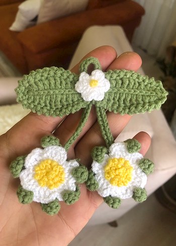 Örgü Çiçekli Bohem Çocuk Toka - Görsel 4