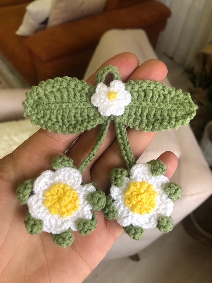 Örgü Çiçekli Bohem Çocuk Toka - Görsel 4