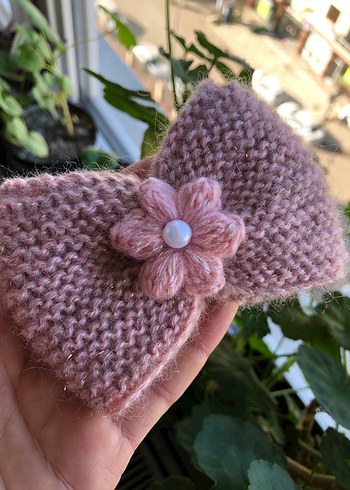 Pembe Örgü Çiçekli Çocuk Saç Tokası - Görsel 4