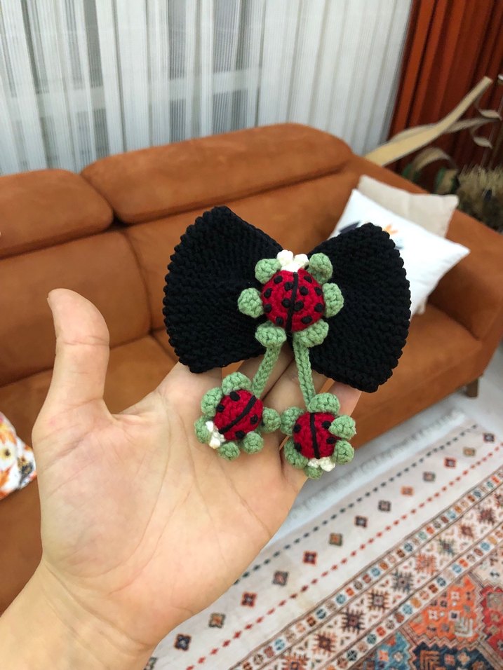 Çiçekli Renkli Fiyonk Saç Tokası - Görsel 5