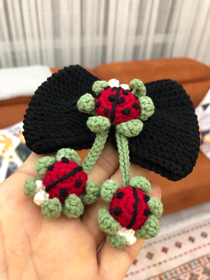 Çiçekli Renkli Fiyonk Saç Tokası - Görsel 4