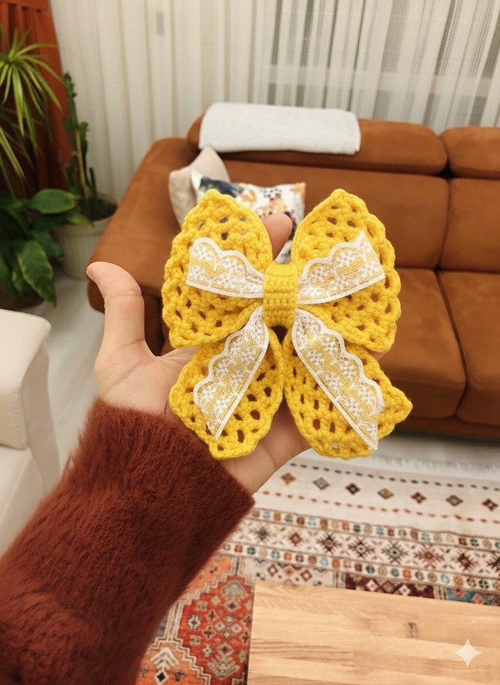 Mor Örgü Fiyonk Saç Aksesuarı - Görsel 2