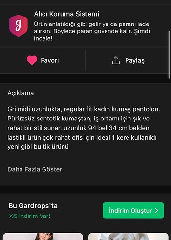 Gri Midi Kadın Kumaş Pantolon - Görsel 7