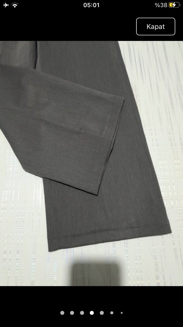 Gri Midi Kadın Kumaş Pantolon - Görsel 3