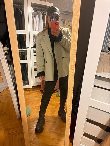 xl Beden Açık haki rengi blazer