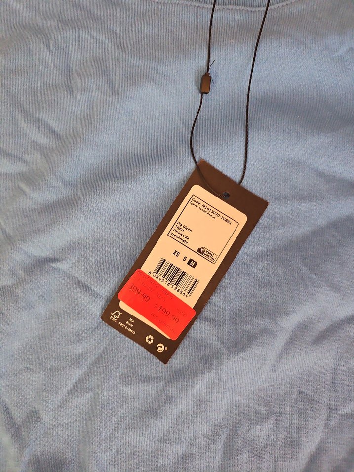 Mavi kısa kollu rahat kesim tişört - Görsel 2