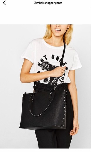 Bershka Deri Shopper Çanta