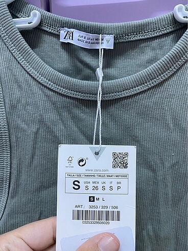 s Beden yeşil Renk Zara basic fitilli t-shirt
