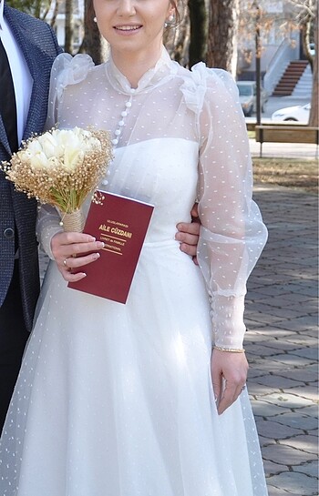 m Beden beyaz Renk Nikah Elbisesi