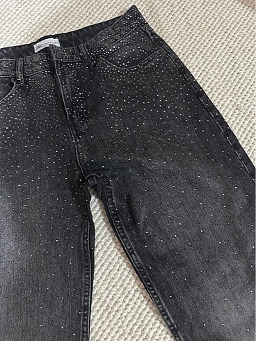 l Beden gri Renk Zara taşlı jean