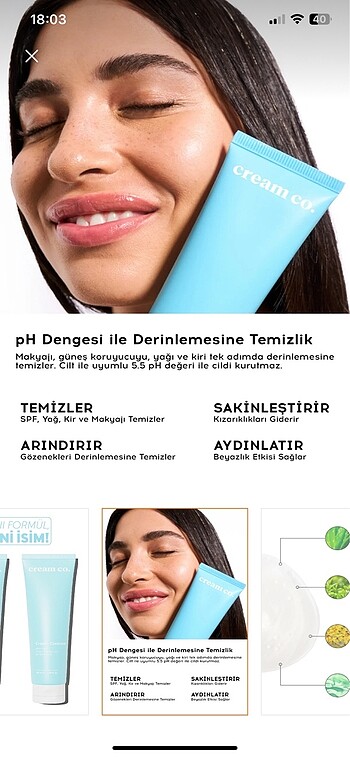 Beden Cream Co yüz temizleme jeli