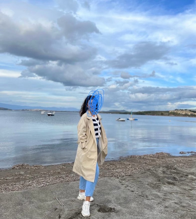 Bej Midi Kadın Trençkot Düğmeli - Görsel 4