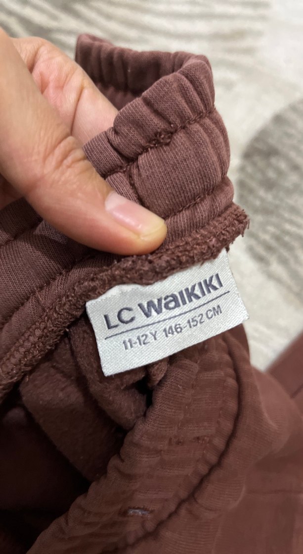 11/12 yaş çocuk kahverengi eşofman altı paçası lastikli - Görsel 2