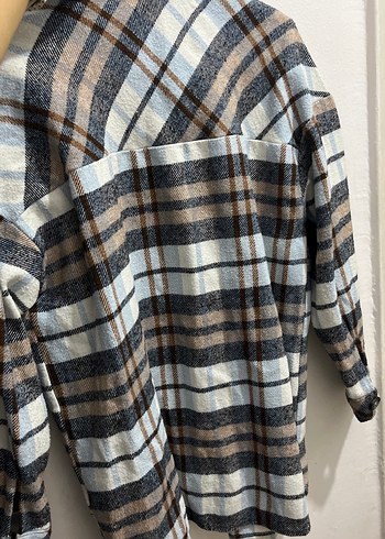 Düğmeli Ekose Kadın Gömlek - Görsel 3