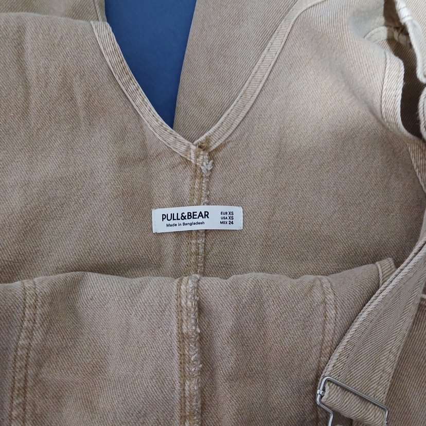 Bej Kadın Midi Kot Tulum - Görsel 3