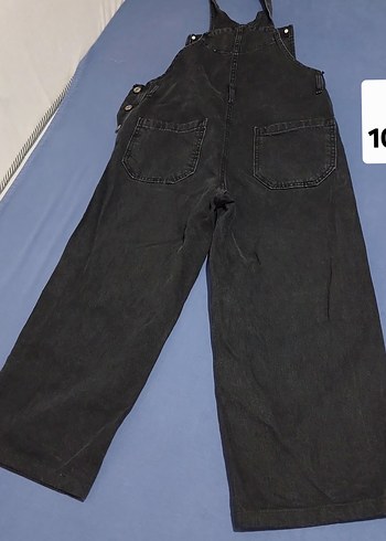 Kadın Siyah Denim Salaş Midi Tulum - Görsel 2
