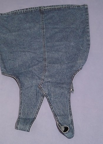 Kızlar için Mavi Denim Askılı Tulum - Görsel 2