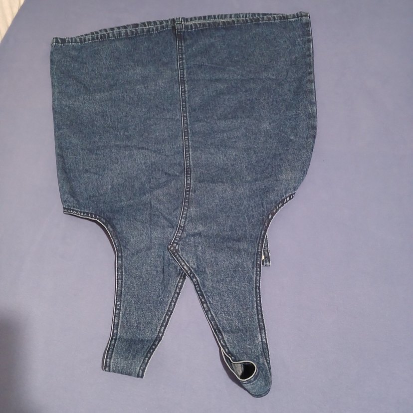 Kızlar için Mavi Denim Askılı Tulum - Görsel 2