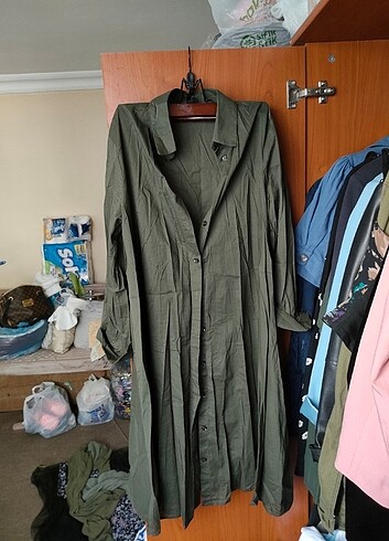 İnce gömlek elbiseince kumaş gömlek elbise yada tunik 36/38 bede