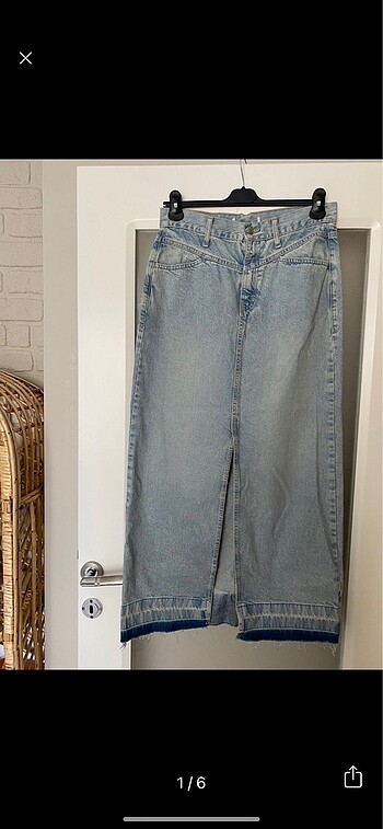 Mango jean denim uzun kot etek