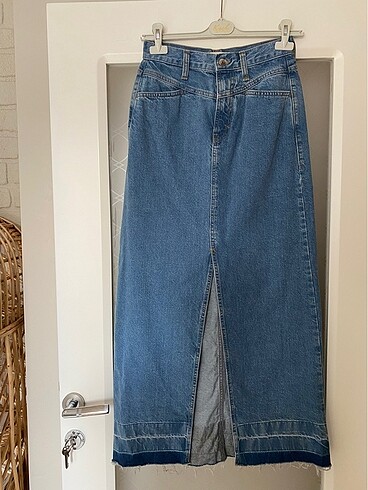 Mango jean denim uzun kot etek