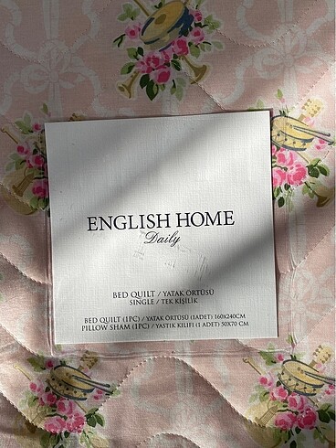 English Home Tek Kişilik Yatak Örtüsü