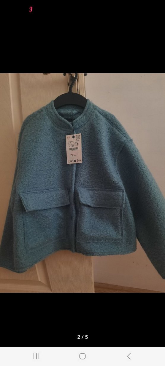 Gri Mini Fermuarlı cocuk kaban - Görsel 2