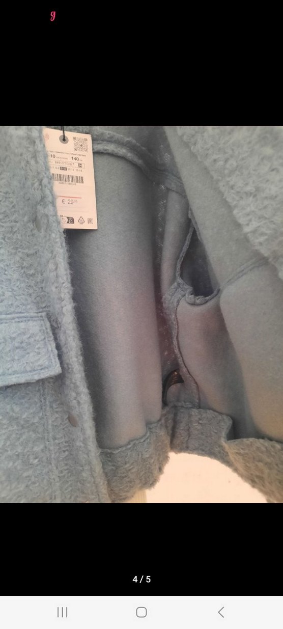 Gri Mini Fermuarlı cocuk kaban - Görsel 4