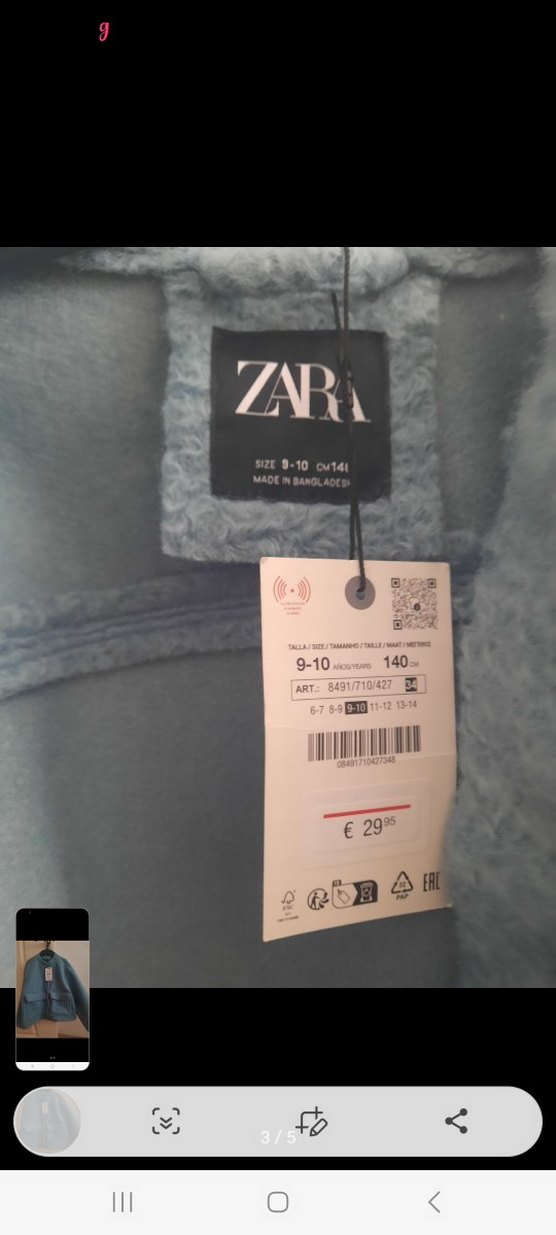 Gri Mini Fermuarlı cocuk kaban - Görsel 3