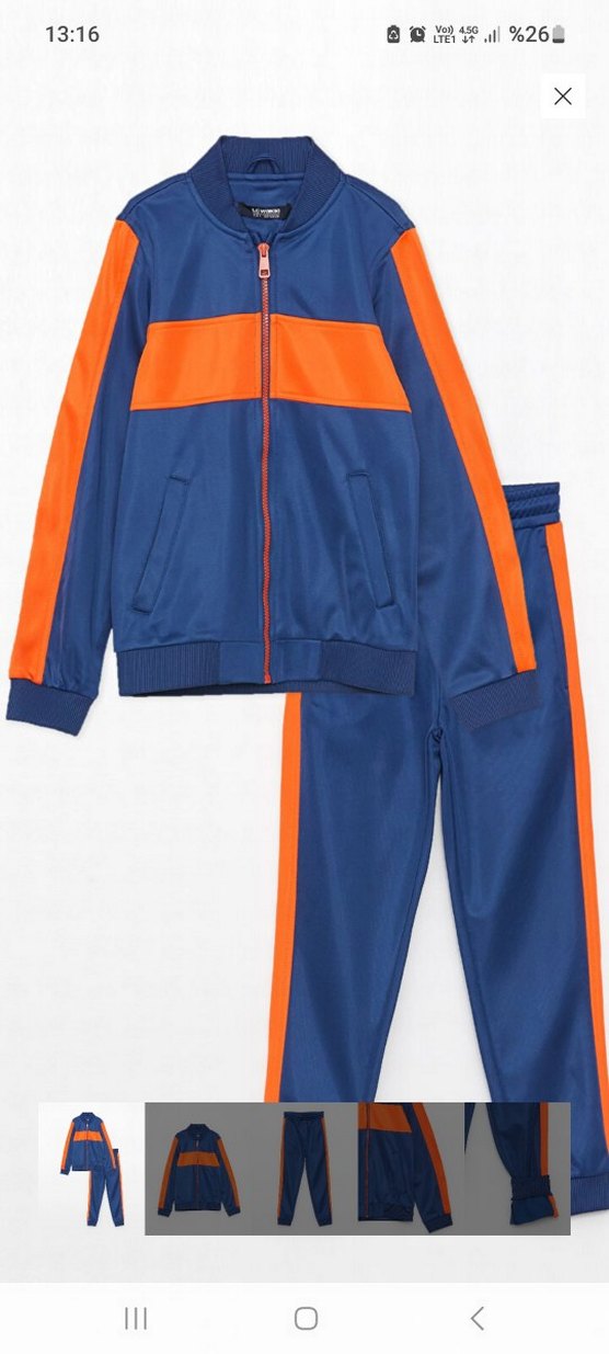 LCW Kids Mavi Turuncu Erkek Çocuk Eşofman Takımı - Görsel 2